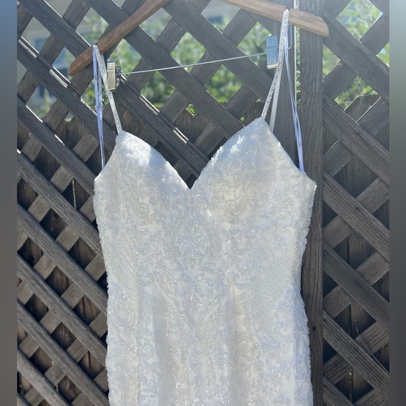 NWOT Dream Romance Beaded Tulle Trumpet Maxi Dress - Picture 10 of 14